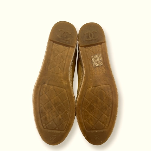 Authentic CHANEL CC Beige/Black Espadrilles Size 8/38 - Picture 7 of 7